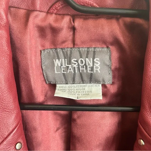Wilson’s Red 100% Leather Jacket - Picture 2 of 4